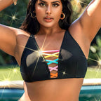 Damen Bikinioberteil mit modischem Schnür-Design und verstellbaren Trägern R&B