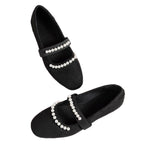 Damen Ballerinas mit modischer Perlenverzierung R&B