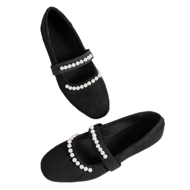 Damen Ballerinas mit modischer Perlenverzierung R&B