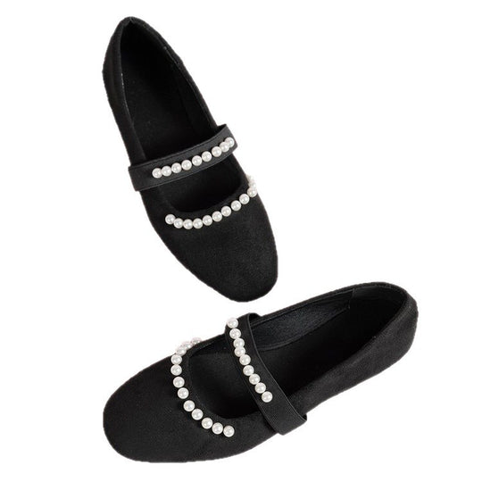 Damen Ballerinas mit modischer Perlenverzierung R&B