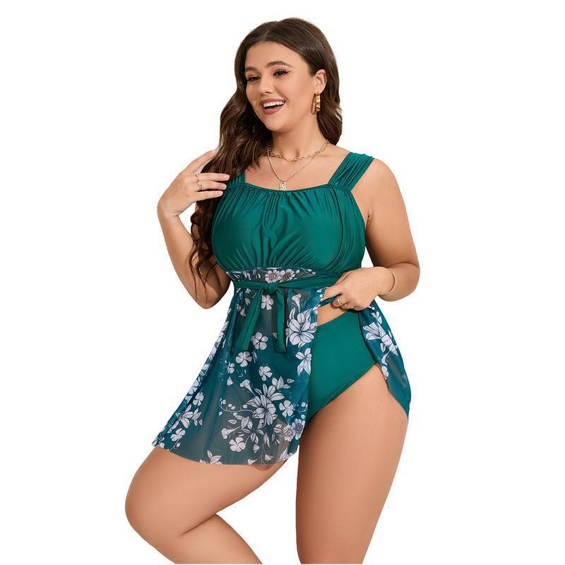 Damen Strandkleid mit transparentem Überrock R&B