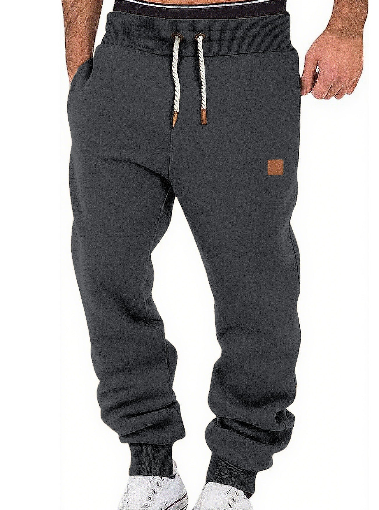 Herren nan komfortable Jogginghose aus hochwertiger Baumwollmischung mit elastischem Bund Kordelzug und Bündchen R&B