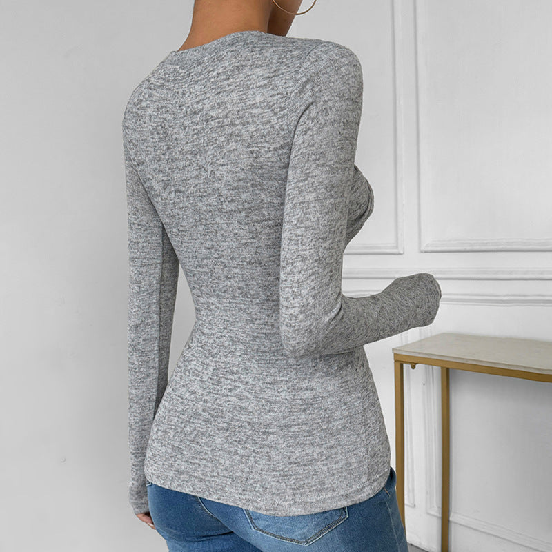 Damen Langarmshirt mit modischem Knotendesign R&B