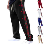 Herren Sportliche Freizeithose mit Knopfleisten und Karomuster R&B