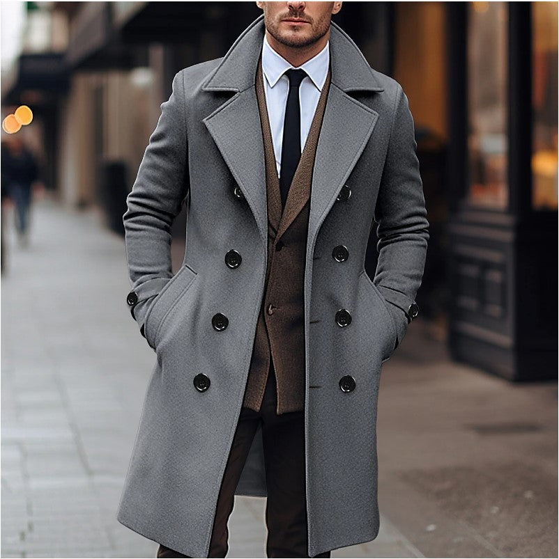 Herren doppelreiher Mantel aus hochwertigem Material R&B