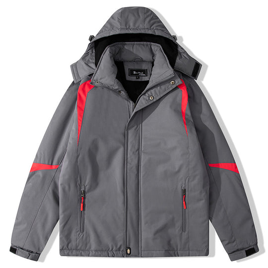 Damen isolierte Outdoor-Jacke mit verstellbarer Kapuze R&B