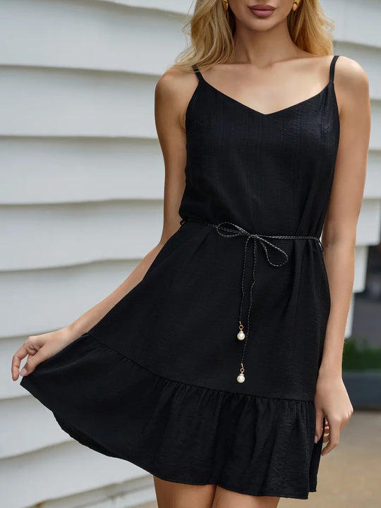 Damen Sommerkleid mit lässigem Schnitt und voluminösem Rüschensaum R&B