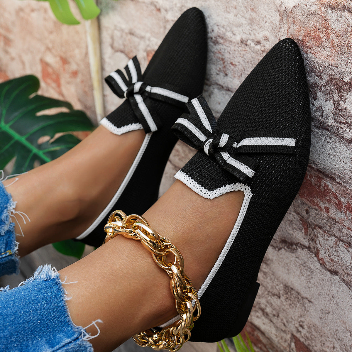 Damen elegante Slipper mit atmungsaktivem Obermaterial R&B