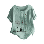 Damen Leinenshort mit floraler Applikation und Knopfdetails R&B