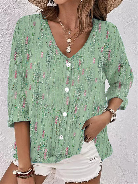 Damen Bluse mit floralem Druck und lässigem Schnitt R&B