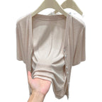 Damen Leichtes Wickeloberteil mit knopfverzierte Front R&B