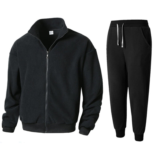 Herren Fleece Relaxanzug mit hohem Kragen R&B