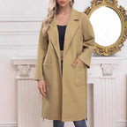 Damen Langarm Mantel mit stylischem Revers R&B