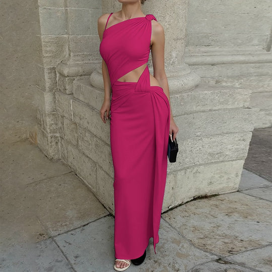 Damen Elegantes Maxikleid mit innovativem Schnitt und asymmetrischem Design R&B