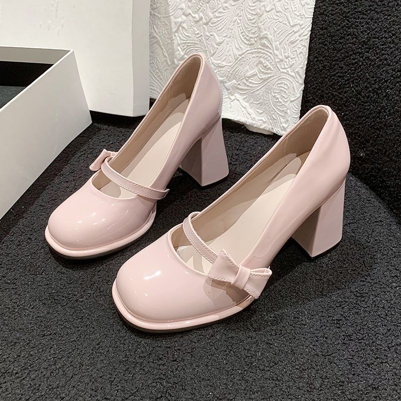 Damen elegante Mary Jane High Heels mit Blockabsatz R&B