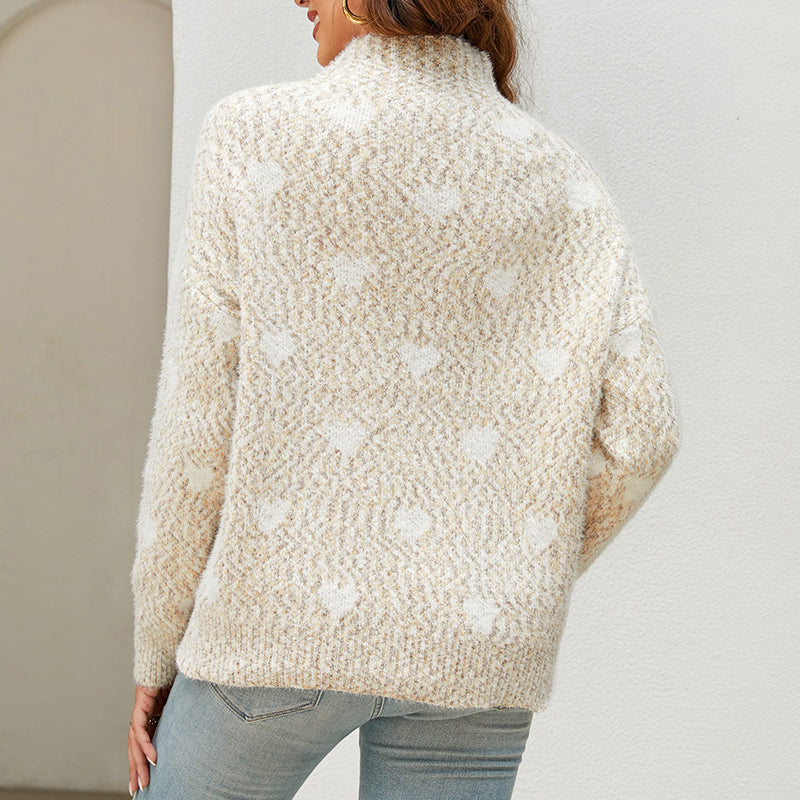 R&B | Kuscheliger Herzstrickpullover Für Alltag