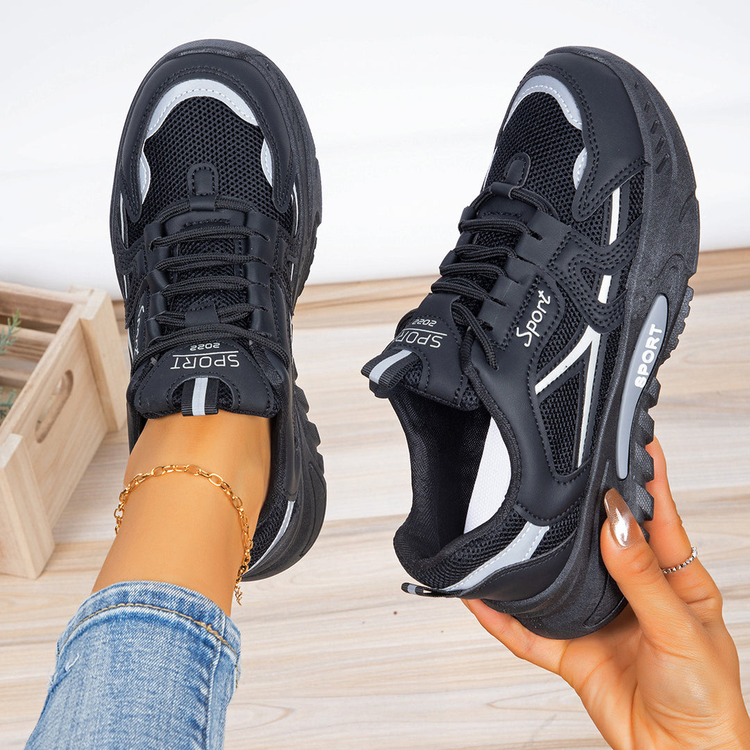 Damen Sportliche Sneakers mit atmungsaktiver Mesh-Konstruktion und stoßdämpfender Sohle R&B