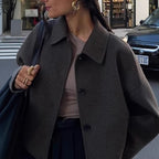 Damen Modische Oversized Jacke aus hochwertigem Wollgemisch R&B