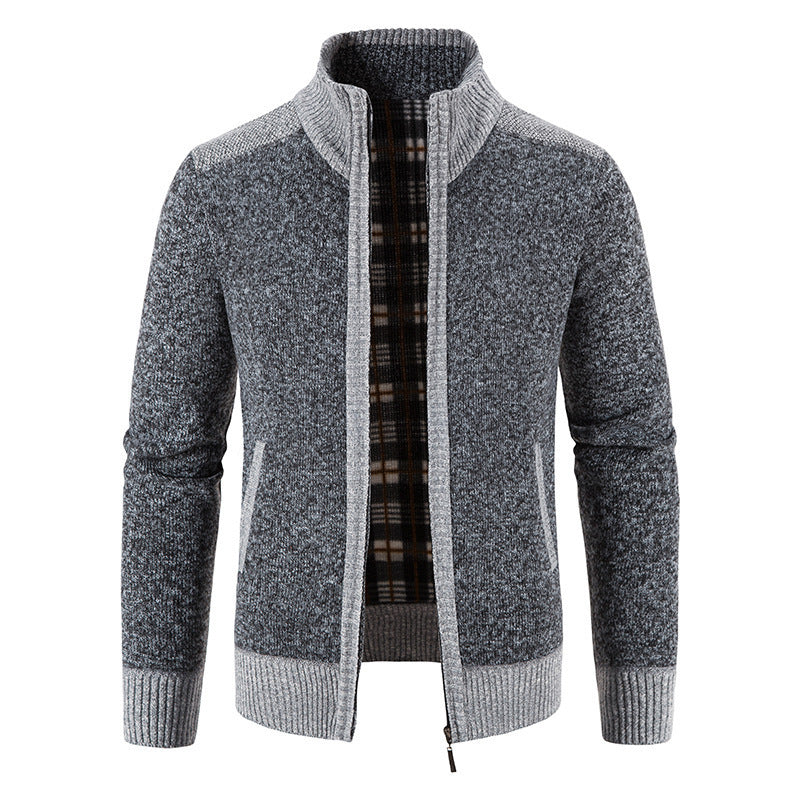 Herren Strickjacke mit hohem Kragen R&B