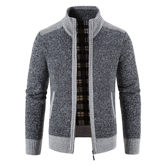 Herren Strickjacke mit hohem Kragen R&B