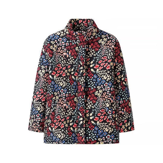 Damen gesteppte Jacke im modischen Leopardenprint R&B