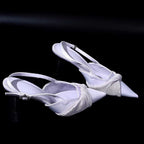 Damen Slingback High Heel Schuhe mit eleganter Raffung R&B