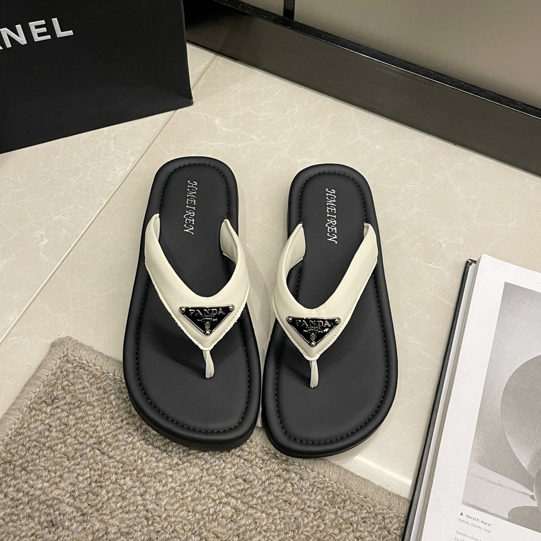 Damen Elegante Flip-Flops mit dekorativem Riemendesign und rutschfester Sohle R&B