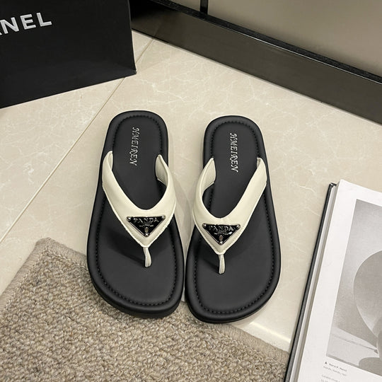 Damen Elegante Flip-Flops mit dekorativem Riemendesign und rutschfester Sohle R&B