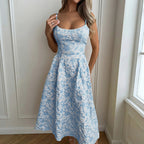 Damen Tailliertes Cocktailkleid mit schimmerndem Stoff und elegantem Bustier