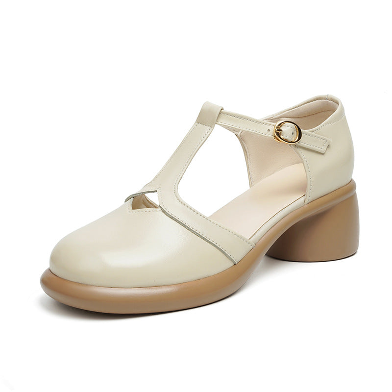 Damen Ballerinas mit verstellbarem Riemen und komfortablem Blockabsatz R&B