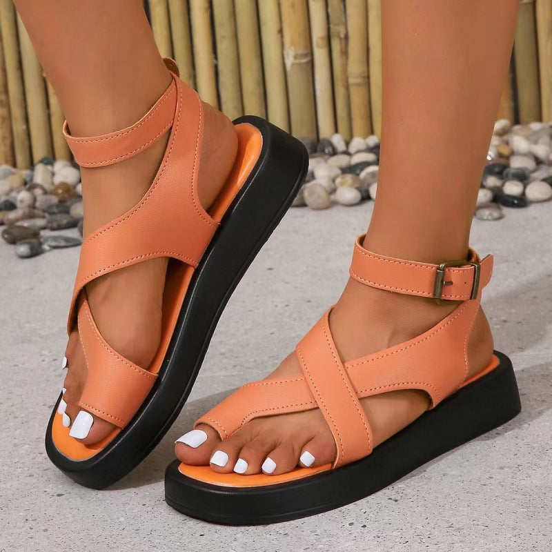 Damen komfortable Riemensandalen mit verstellbarem Riemendesign und ergonomischer Sohle R&B