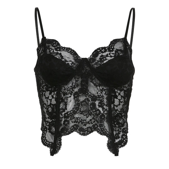 Damen Spitzen-Bustier mit floralem Design und verstellbaren Trägern R&B