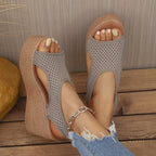 Damen Wedge-Sandalen mit perforiertem Obermaterial und anatomischem Fußbett R&B