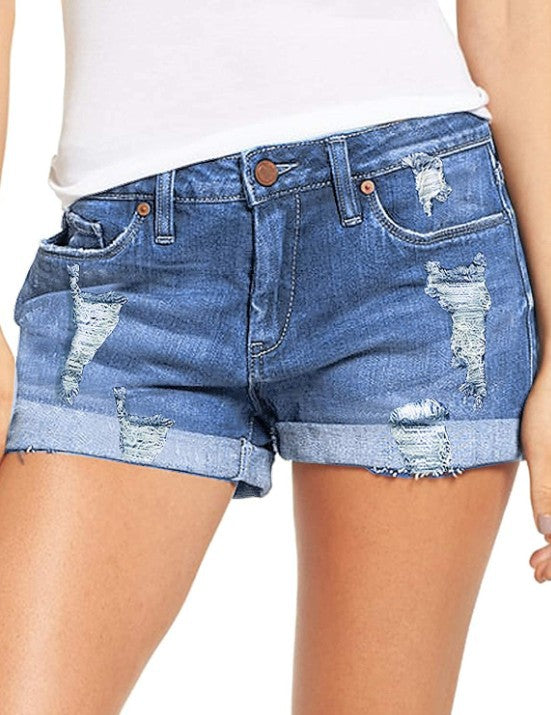 Damen Jeans-Shorts im lässigen Destroyed-Look R&B