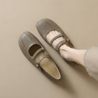 Damen Ballerinas mit eleganter Schnalle und hochwertigem Leder