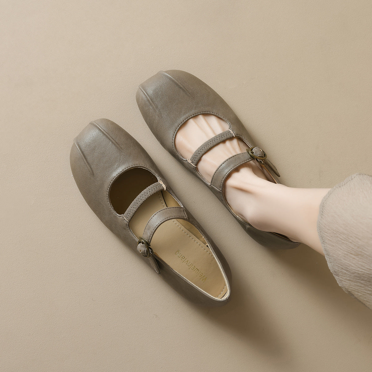 Damen Ballerinas mit eleganter Schnalle und hochwertigem Leder