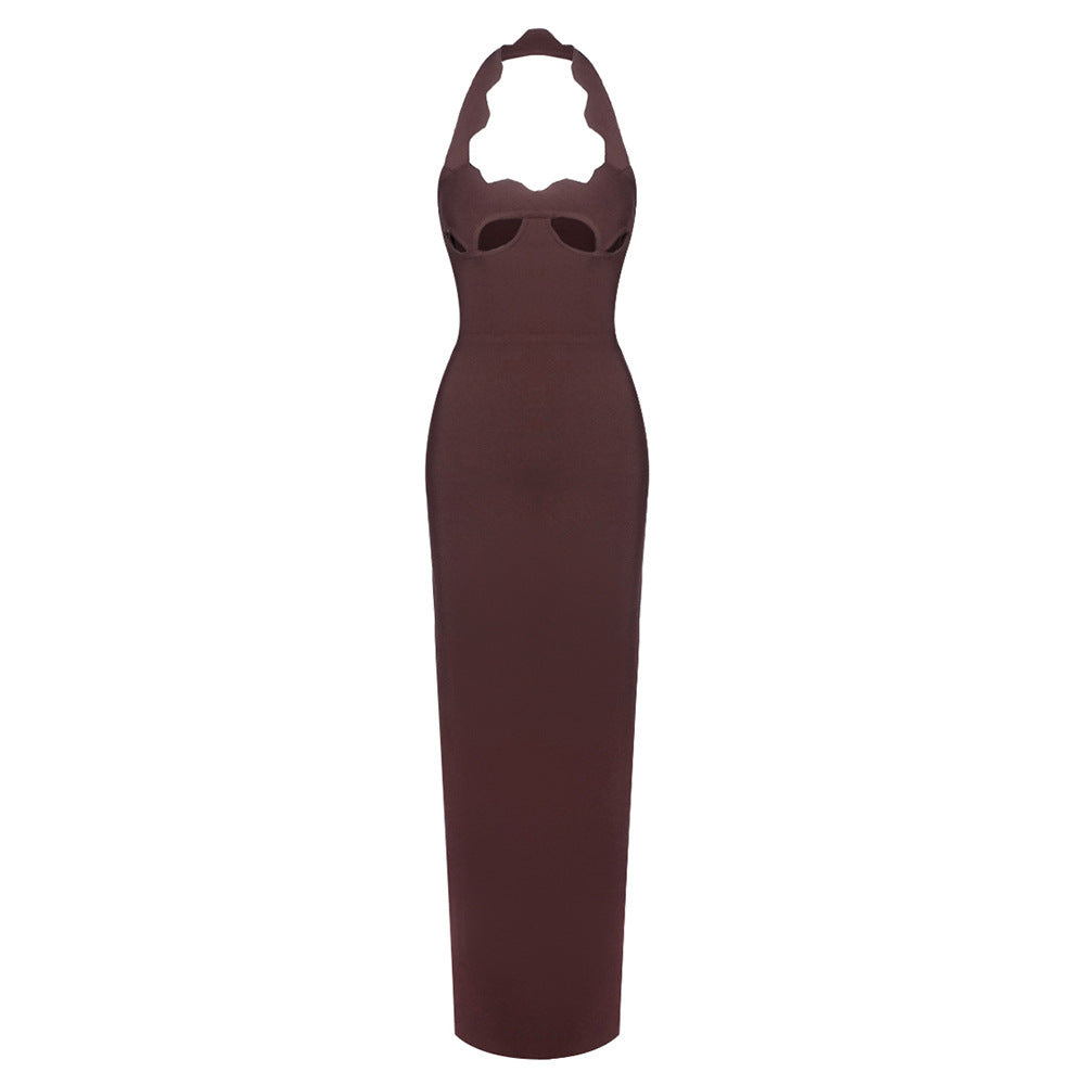 Damen Elegantes figurbetontes Abendkleid mit raffiniertem Ausschnitt R&B
