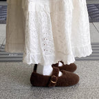 Damen Flauschige Hausschuhe mit eleganter Schnallen-Applikation R&B