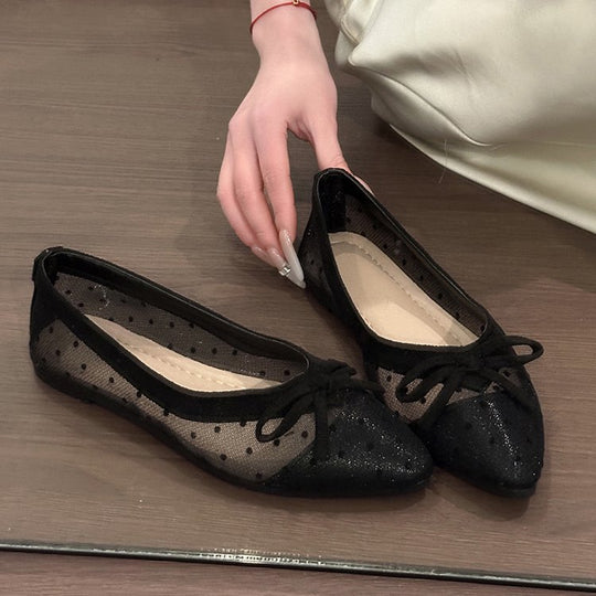 Damen Ballerinas mit transparentem Punktedesign R&B