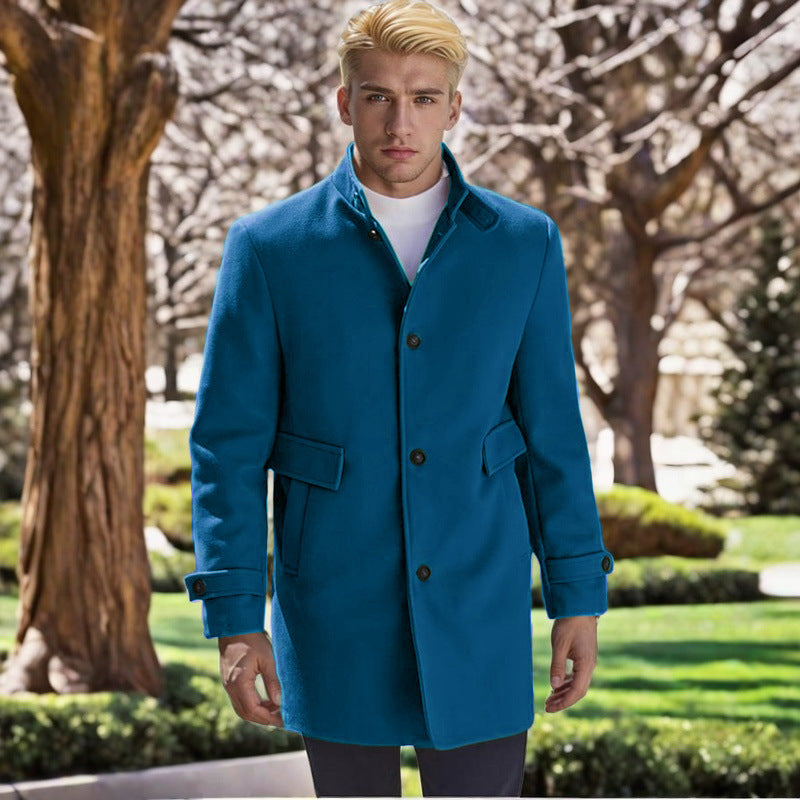 Herren eleganter, taillierter Wollmantel R&B