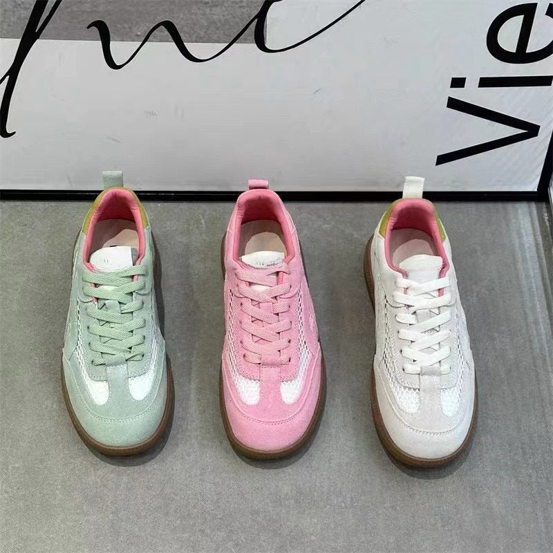 Damen Retro-Sneaker mit atmungsaktiver Oberflächenstruktur und strukturierter Sohle