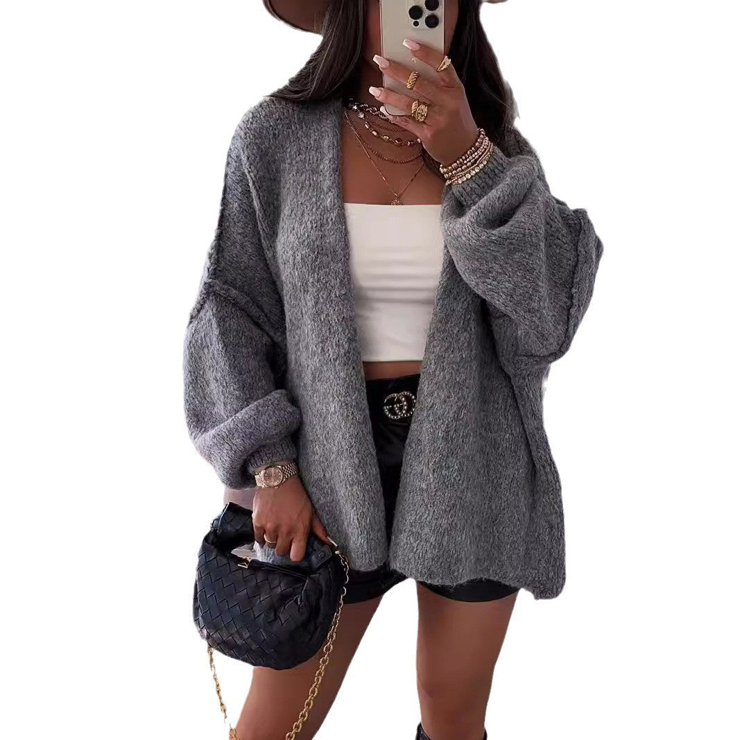 Damen Gemusterter Cardigan aus weichem Kuschelmaterial R&B