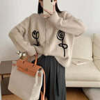 Damen Kuscheliger Strick-Cardigan mit kreativem Motiv