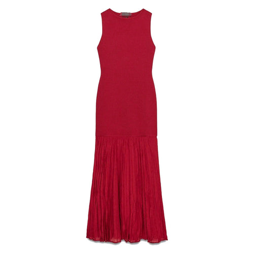 Damen ärmelloses Maxikleid mit elegantem Rüschensaum R&B