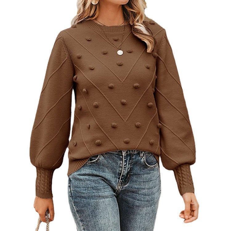 Damen Strickpullover mit 3D-Pünktchen R&B