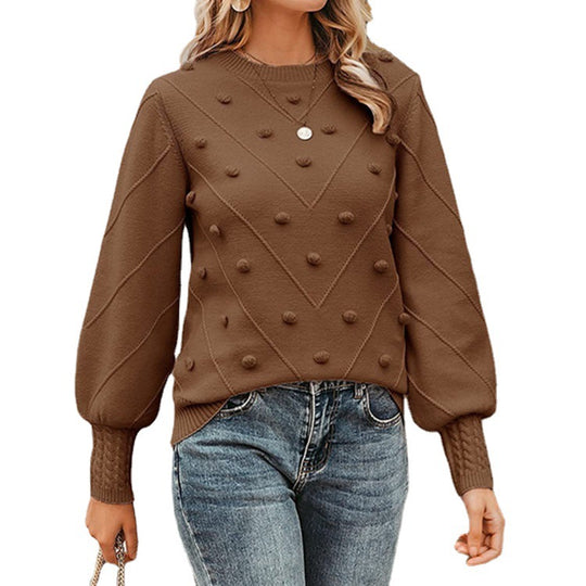 Damen Strickpullover mit 3D-Pünktchen R&B