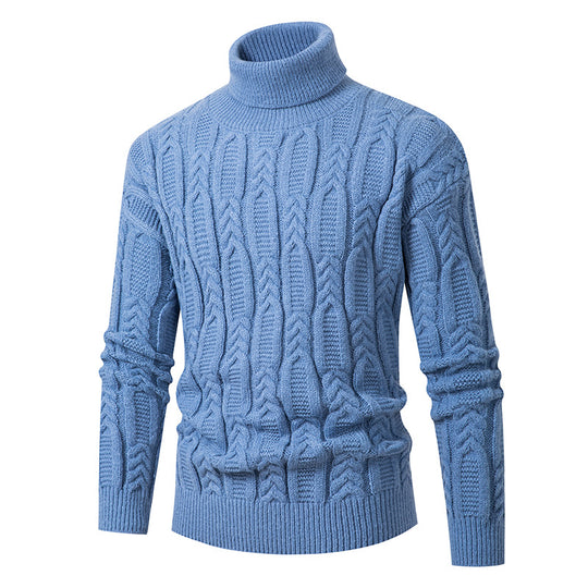 Herren Hochwertiger Rollkragenpullover mit Strukturmuster R&B