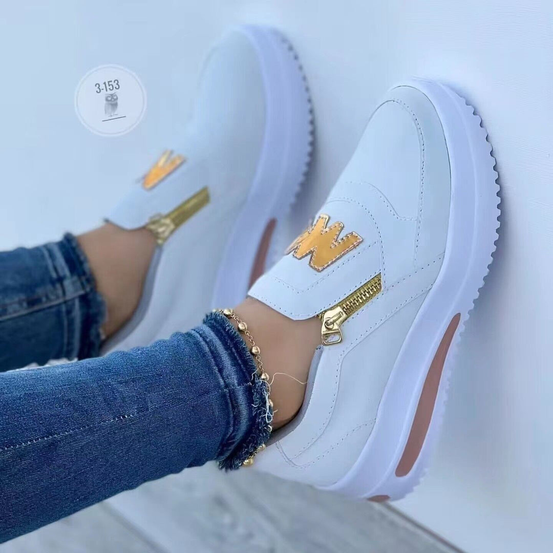 Damen Freizeitsneaker mit elastischem Einschlupf und modischem Reißverschluss R&B
