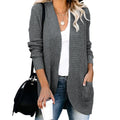 Damen legerer Strickmantel mit Taschen und offenen Front R&B