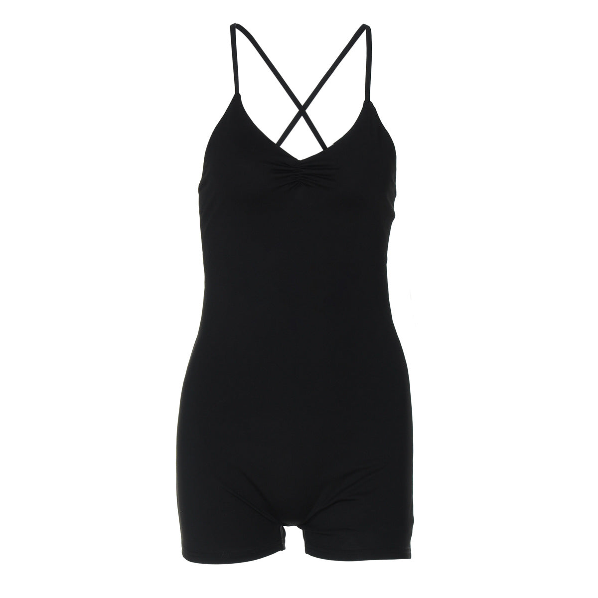 Damen Bodycon Einteiler mit gekreuztem Träger R&B